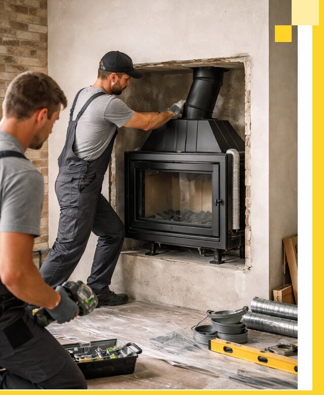 Установка каминных топок в Белове: монтаж, подключение