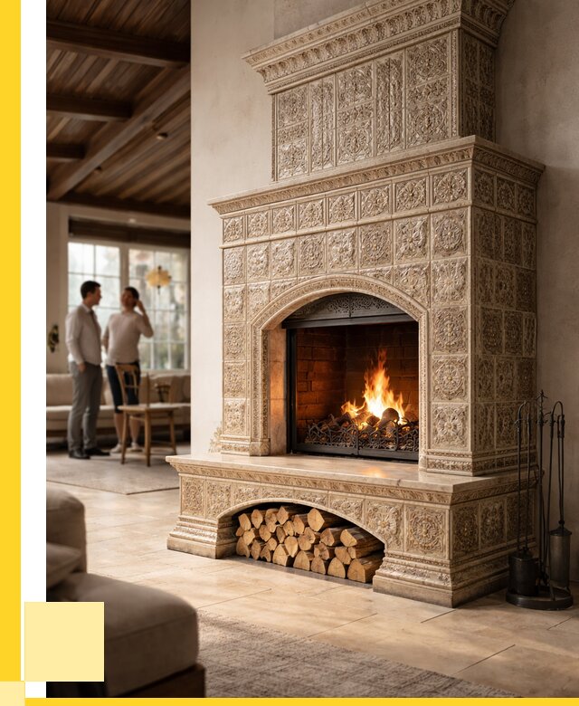 Купить изразцовый камин в Белове от 271475 р. | ЭриданБлв