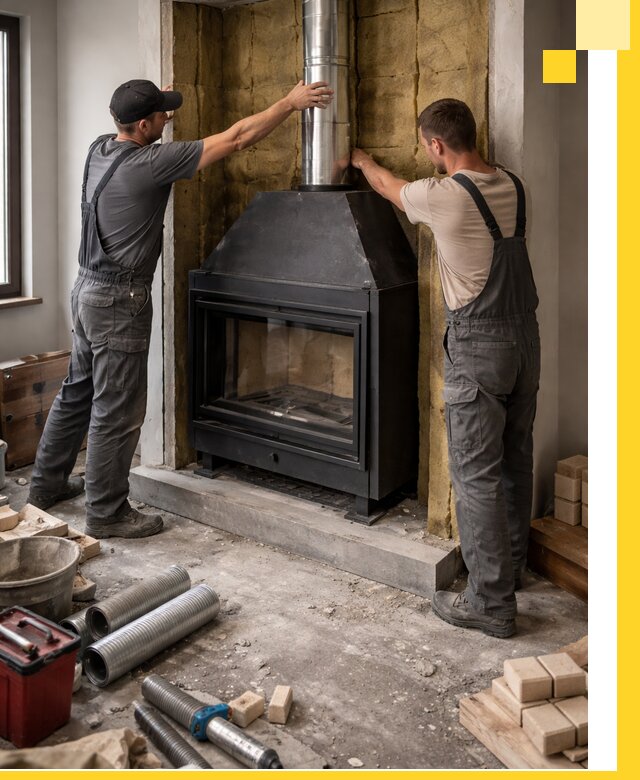 Изготовление и монтаж закрытых каминов в Белове под ключ