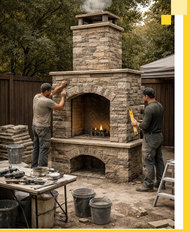 Проектирование и установка уличных каминов в Белове