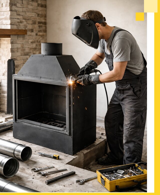 Продажа и установка металлических каминов в Белове под ключ