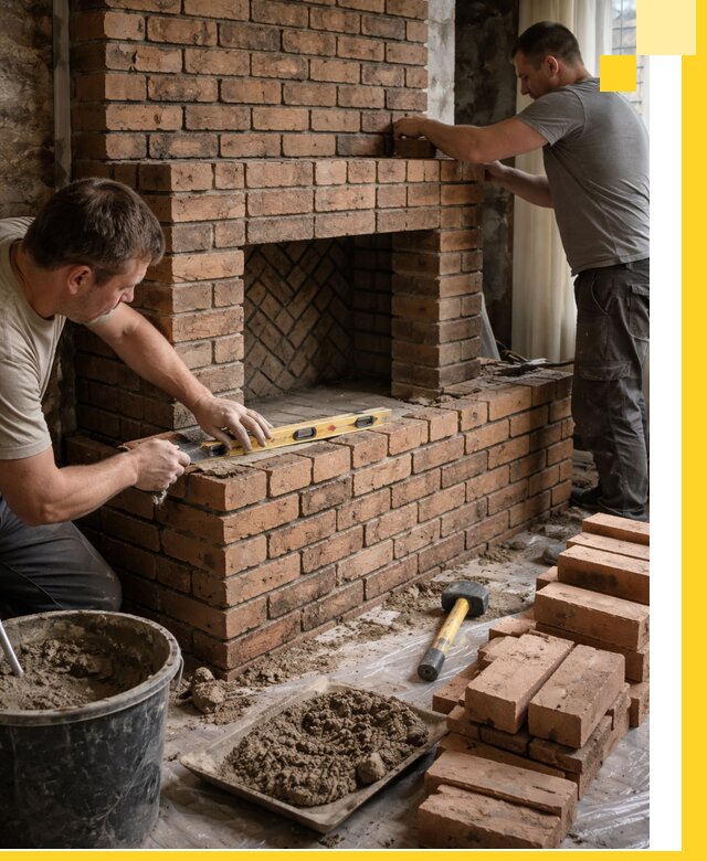 Изготовление и установка кирпичных каминов в Белове