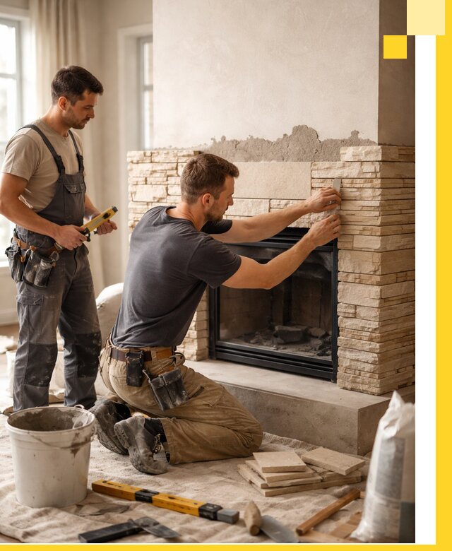 Установка и монтаж каминов для загородного дома в Белове