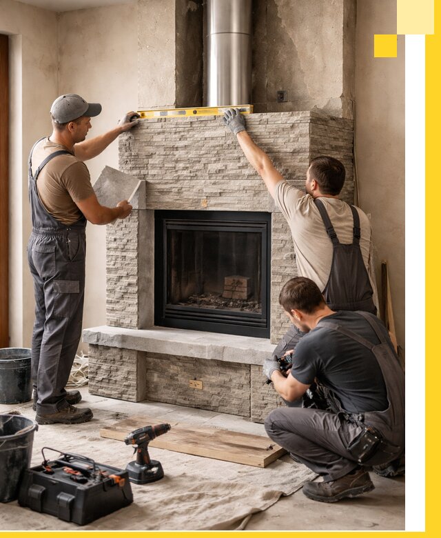 Профессиональный монтаж каминов под ключ в Белове для дома