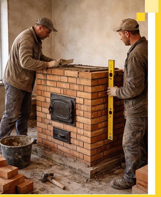 Отопительные печи под ключ в Белове, установка и сборка