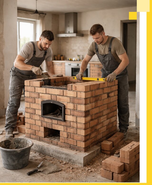 Установка и монтаж печей в частном доме в Белове под ключ