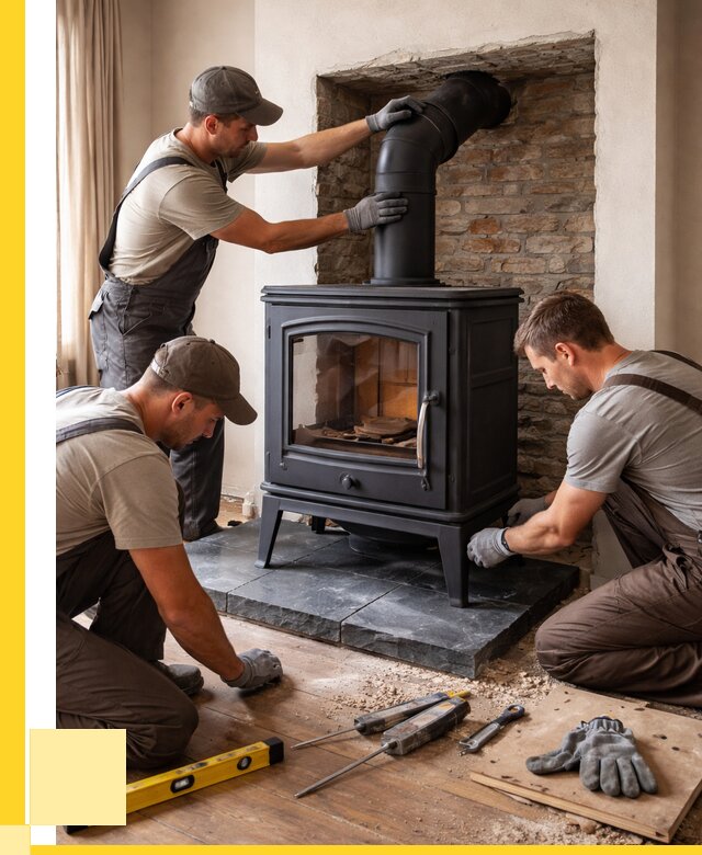 Монтаж печи камина в частном доме в Белове от 27148 р. | ЭриданБлв