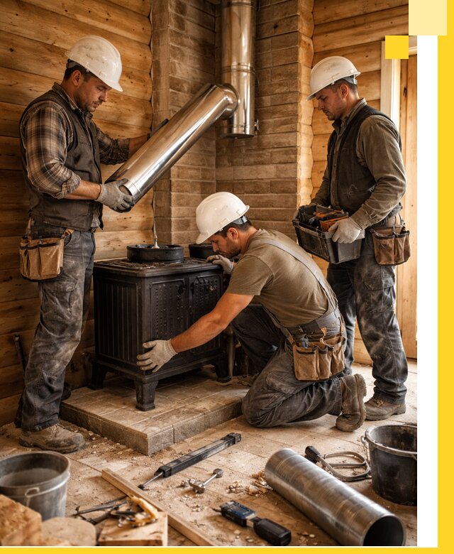 Профессиональный монтаж банных печей и дымоходов в Белове