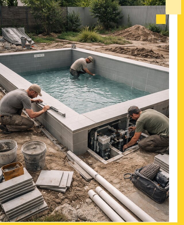 Строительство и монтаж бассейнов для дачи под ключ в Белове