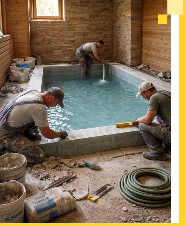 Проектирование и строительство бассейнов для бани в Белове