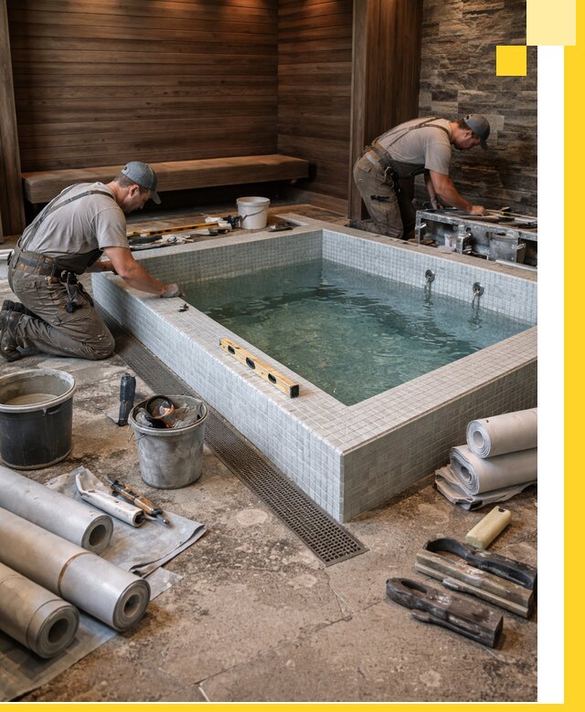 Установка и строительство бассейнов для сауны в Белове