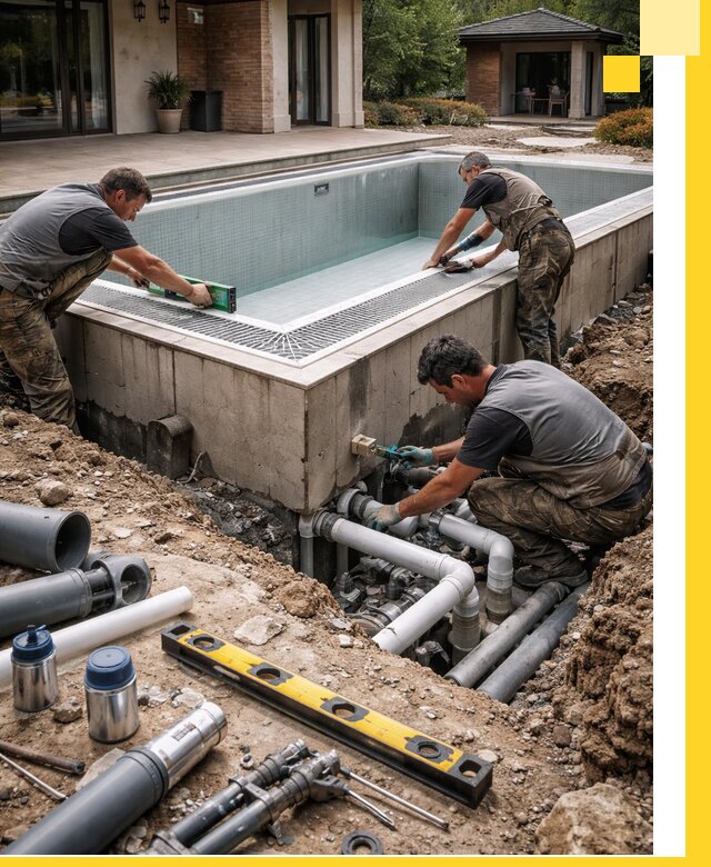 Строительство переливных бассейнов в Белове под ключ