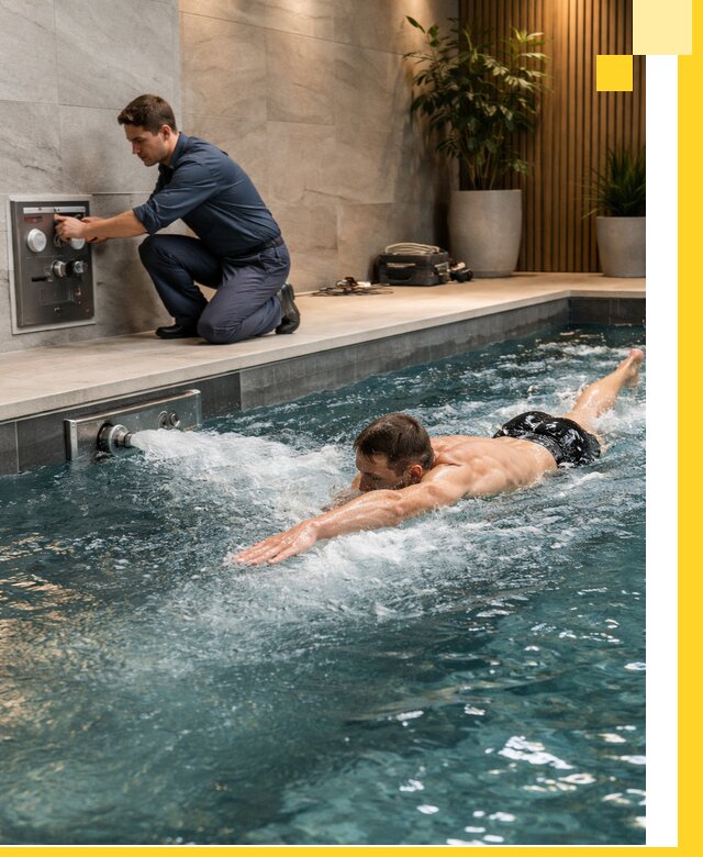 Проектирование и монтаж бассейнов с противотоком в Белове