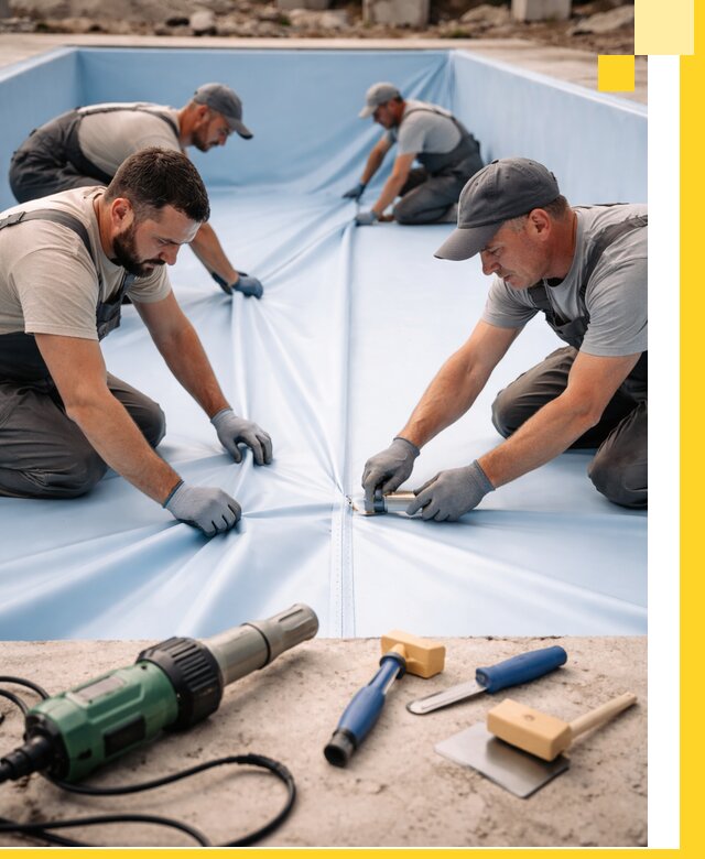 ПВХ пленка для бассейнов с монтажом и гарантией в Белове