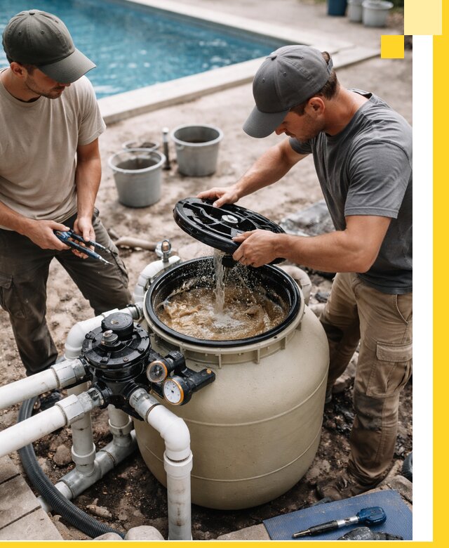 Установка и обслуживание песочных фильтров для бассейнов в Белове