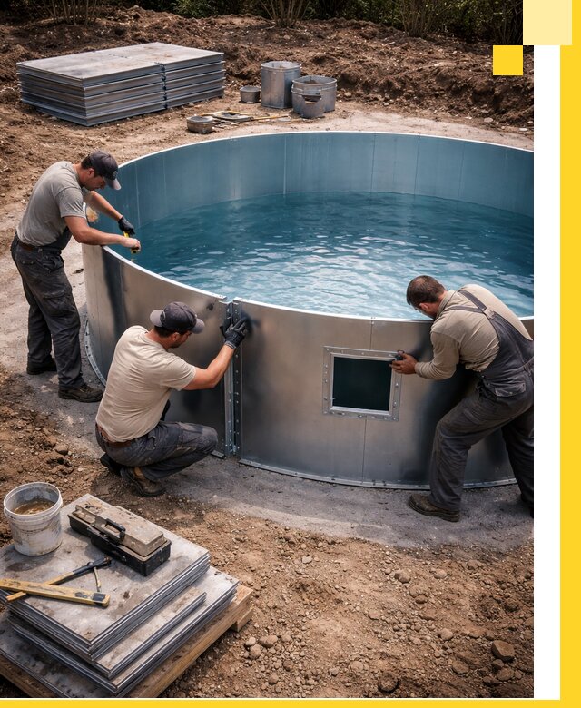Круглые бассейны под ключ в Белове проектирование и монтаж