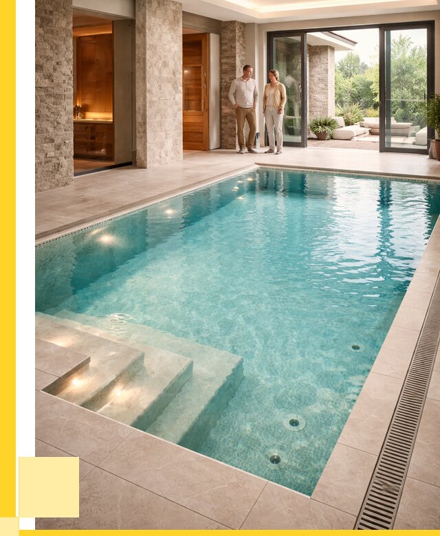 Бассейн во дворе в Белове: проект, отделка от 1303080 р. | ЭриданБлв