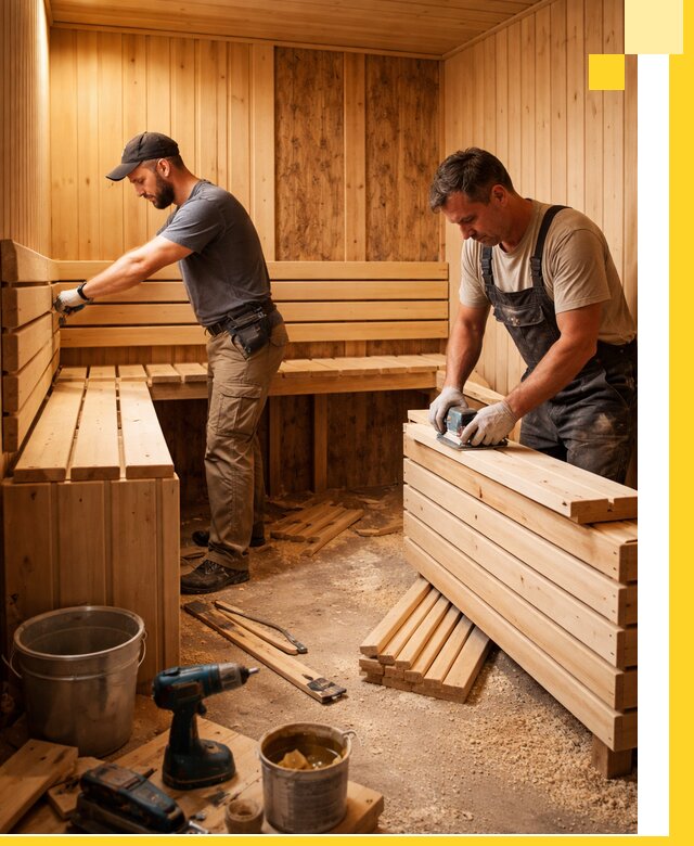 Профессиональный комплексный ремонт саун под ключ в Белове