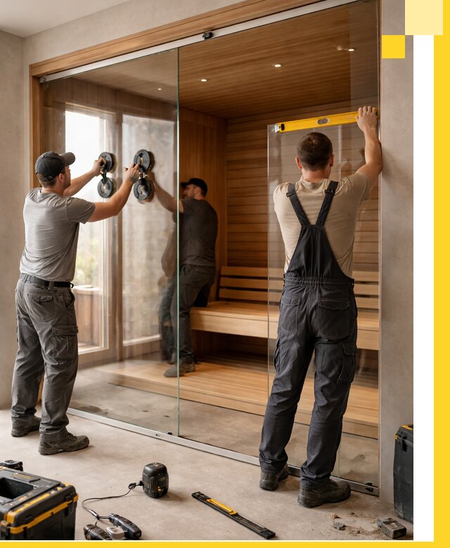 Производство и монтаж стеклянных саун под ключ в Белове