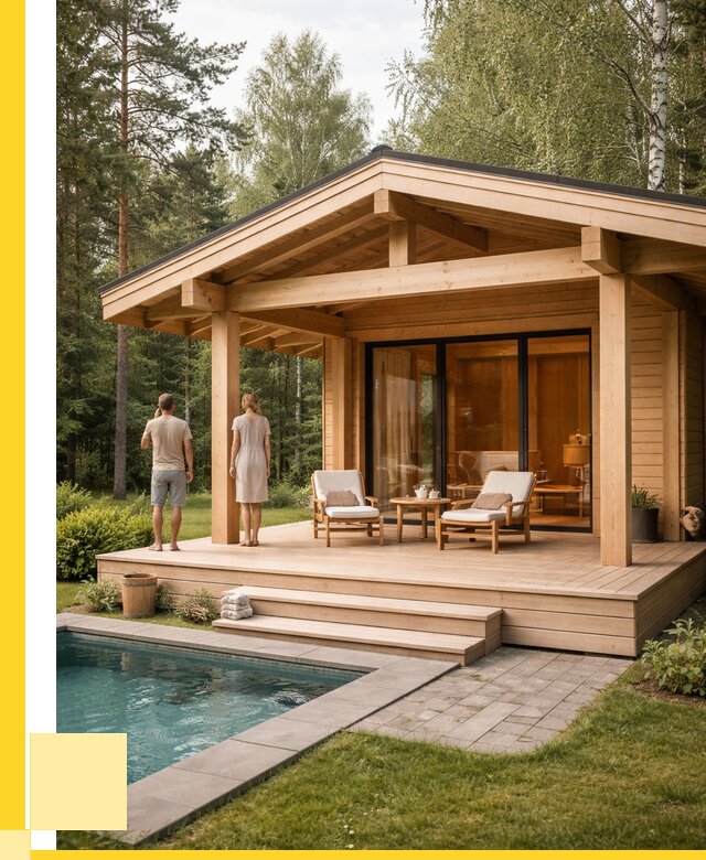 Бани с террасой под ключ в Белове от 651540 р. | ЭриданБлв