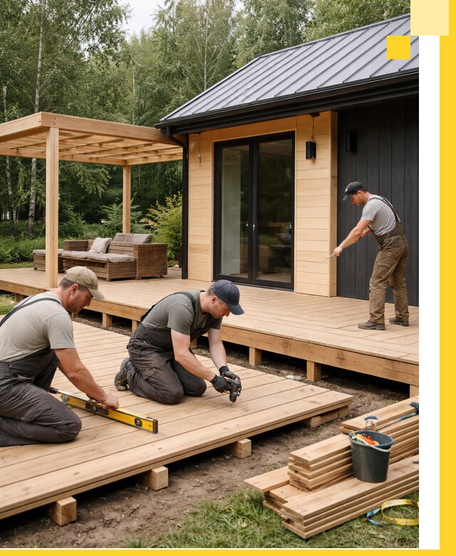 Строительство бань с террасой и бассейном под ключ в Белове