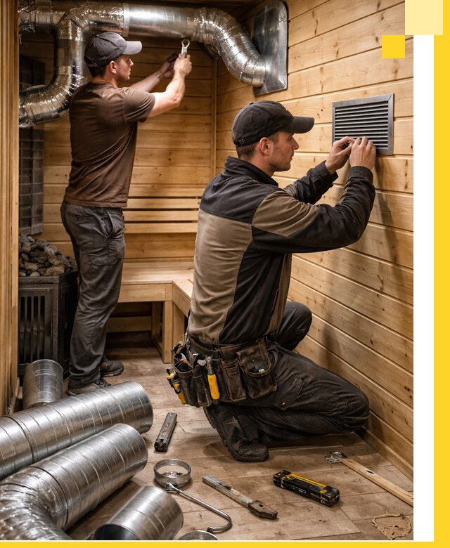 Проектирование и монтаж вентиляции бани в Белове под ключ