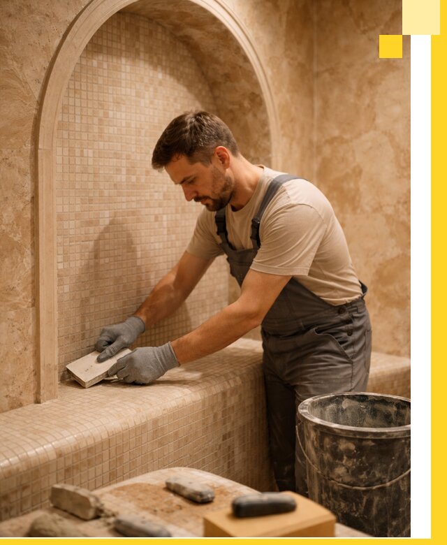 Профессиональная отделка хамамов с мозаикой под ключ в Белове